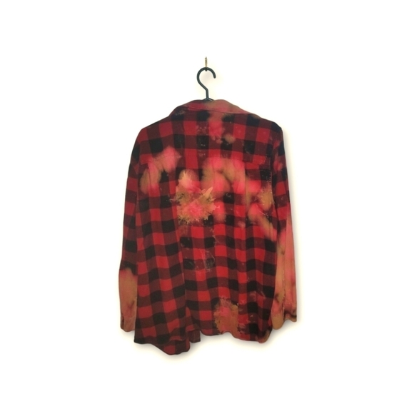 Windriver Reverse Tie Dyed Plaid Button-Up Long Sleeve Shirt, Size XXL - Picture 2 of 3